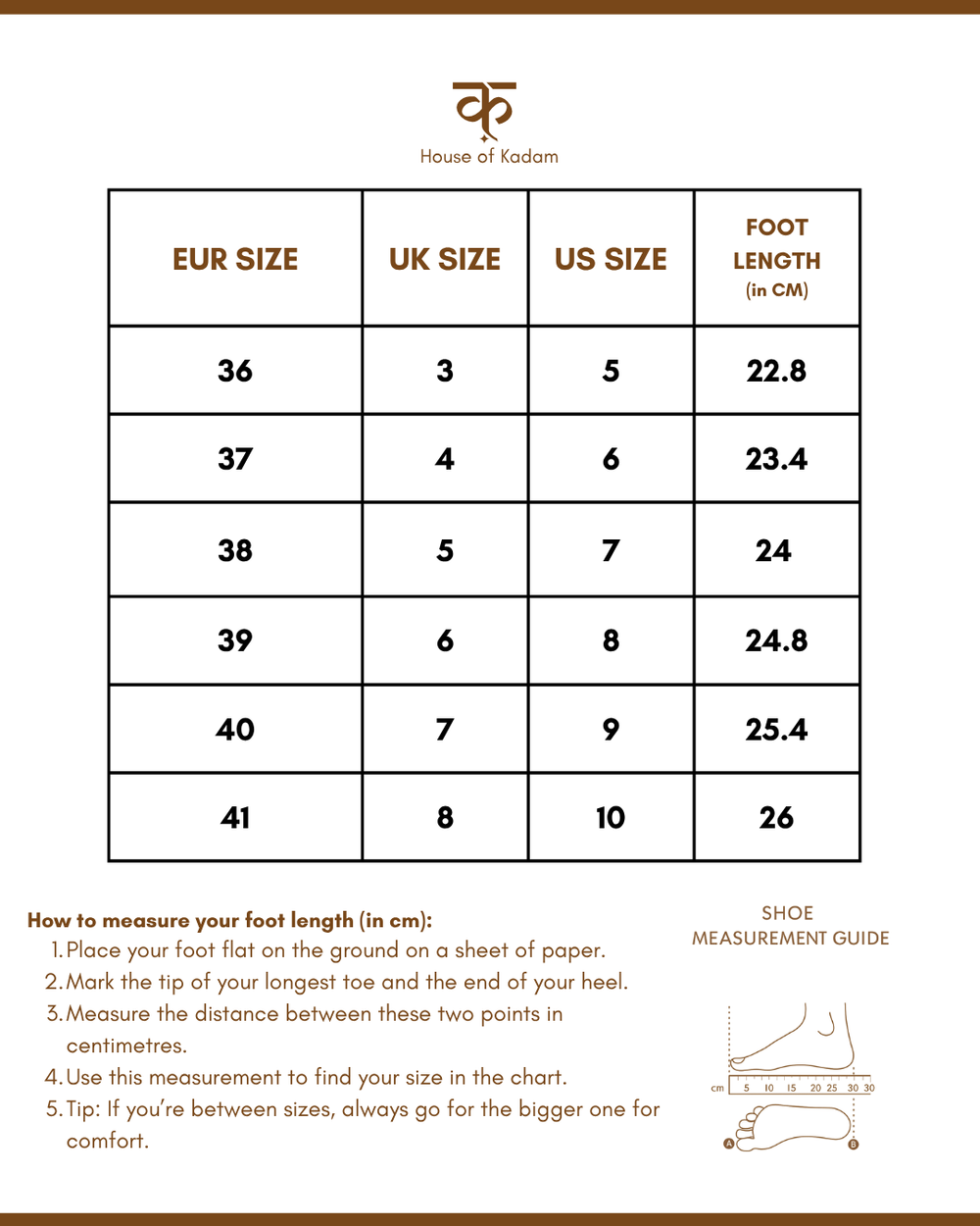 Size Guide Chart